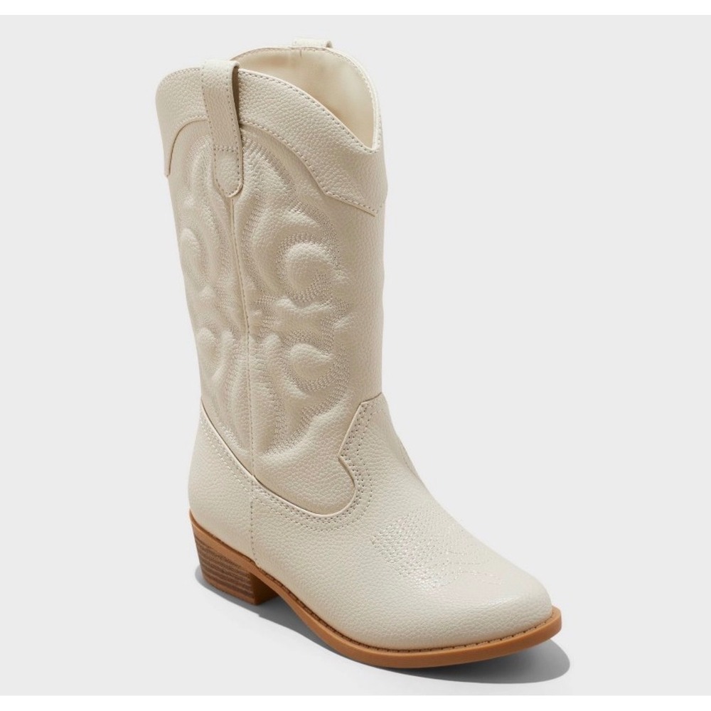 Cat & Jack Western Cowboy Boots‎ Girls 2 Montana Cowgirl Ivory NWT Festival Boho